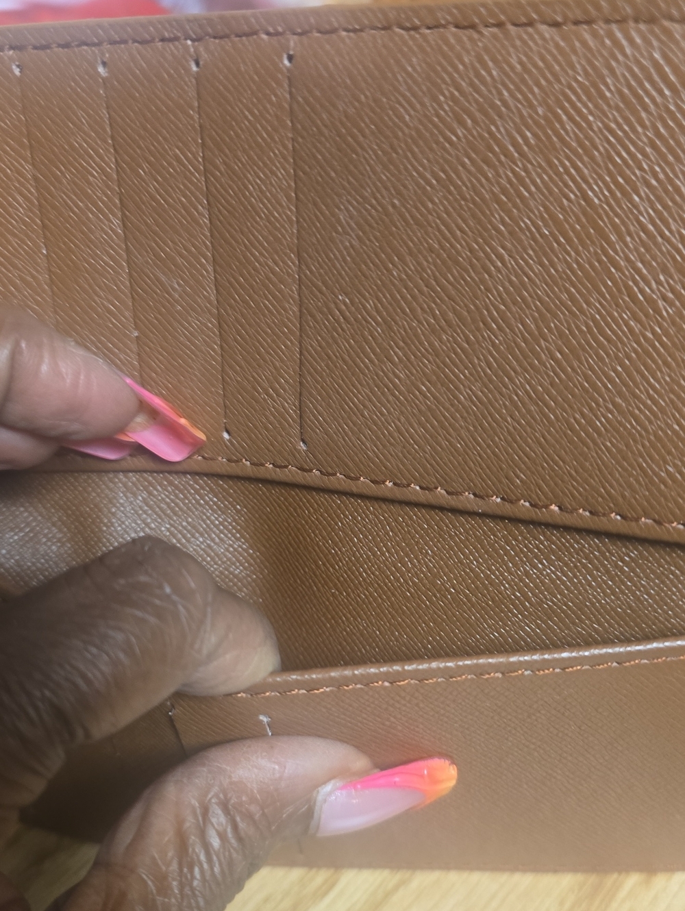 MCM Orange Printed Leather Card Holder - Picture 3 of 6